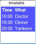 Updated Timetable 
