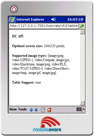 Device Information on Desktop Browser