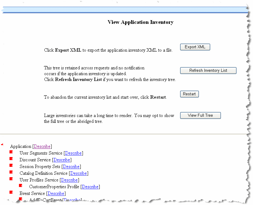 Propagation Utility View Application Inventory Page