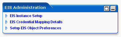 EIS Administration Screen