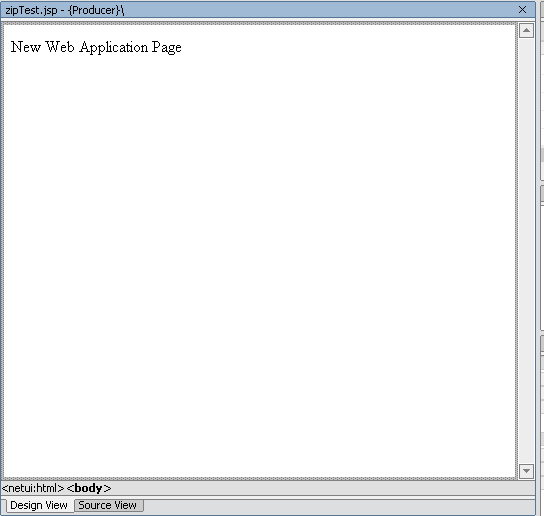 Default JSP in Design View