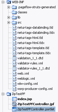 ZipTestPFController Added to Application Tree