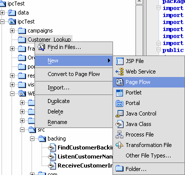New>Page Flow Selected