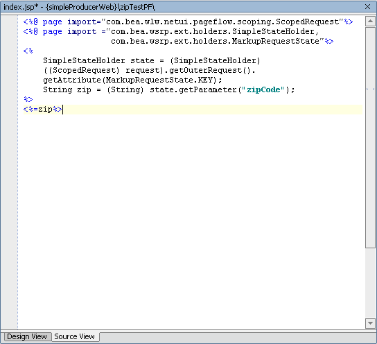 Updated index.jsp in WebLogic Workshop
