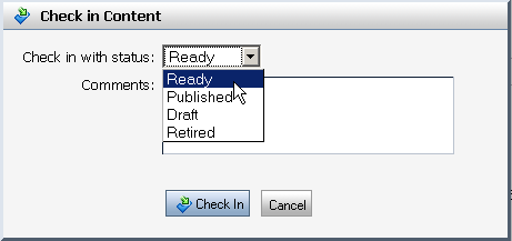 Changing Workflow Status when Checking In Content in the Portal Administration Console
