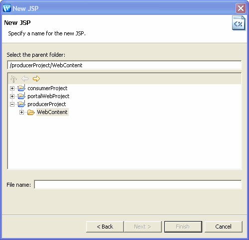 New JSP Page Dialog Box