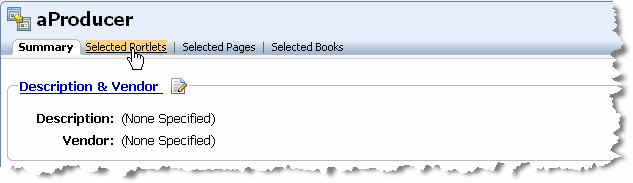 Selected Portlets Tab