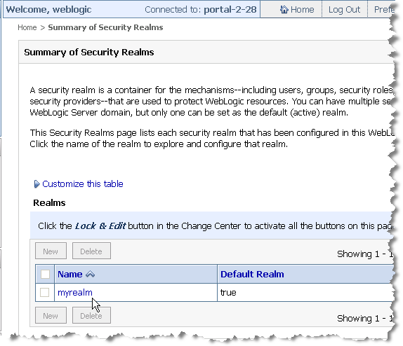 Selecting a Security Realm