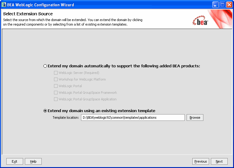 Select Extension Source
