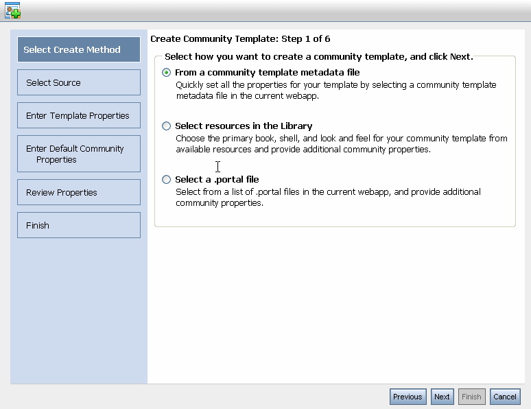 Select a Community Template from the Current Web Application