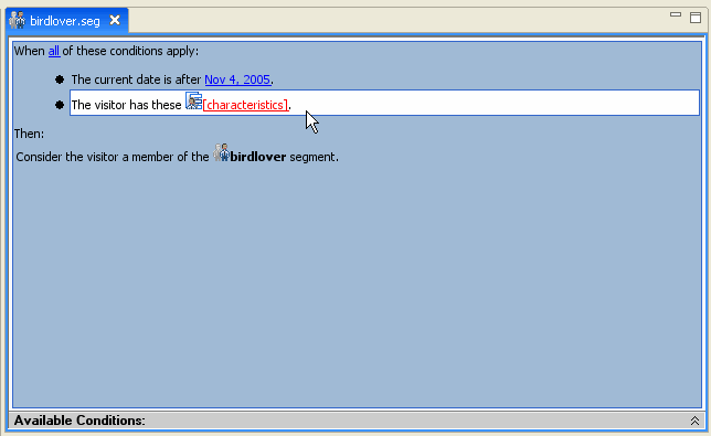 This User Segment is Called birdlover.seg