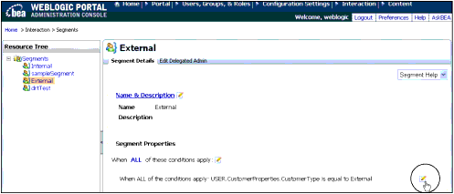 Click Edit to Change the User Segment Property