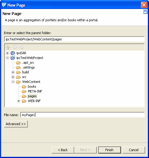 New Page Dialog