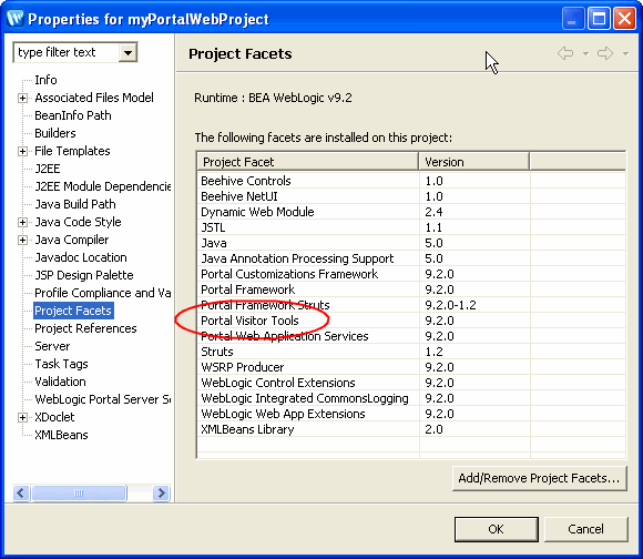 Project Facet List, Including Visitor Tools 