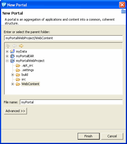 New Portal Dialog