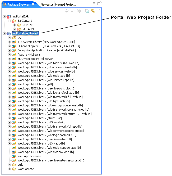 Portal Web Project Added to the Package Explorer