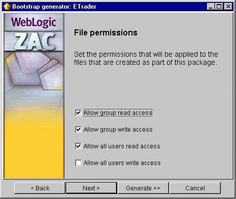 Setting access permissions for client files