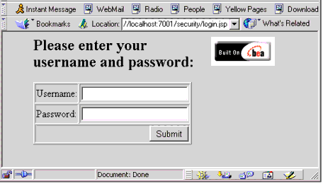 Form-Based Login Screen (login.jsp)