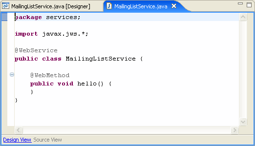 MailListService source view