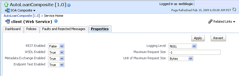 properties of a Web service properties of a Web service
