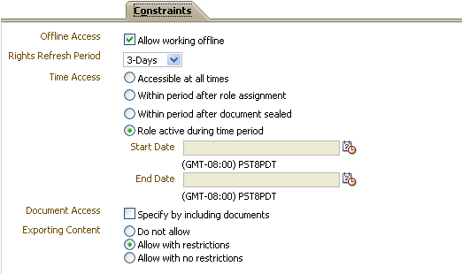 Constraints tab Constraints tab