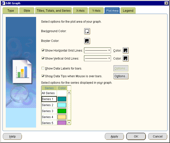 The Plot Area dialog. The Plot Area dialog.