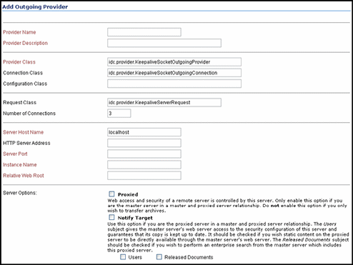 Add Outgoing Provider screen for keepalivesocket Add Outgoing Provider screen for keepalivesocket