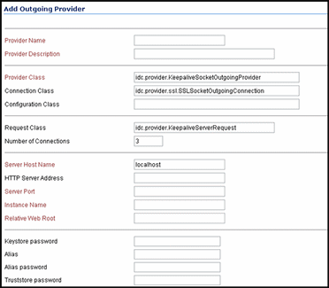 Add Outgoing Provider screen for keepalivesocket Add Outgoing Provider screen for keepalivesocket