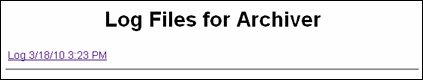 Surrounding text describes Log Files for Archiver screen. Surrounding text describes Log Files for Archiver screen.