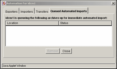 Automation screen Queued Automated Imports tab. Automation screen Queued Automated Imports tab.