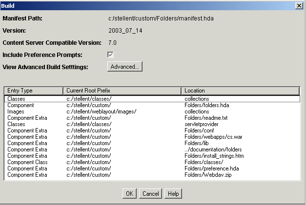 Surrounding text describes Build (component) screen. Surrounding text describes Build (component) screen.