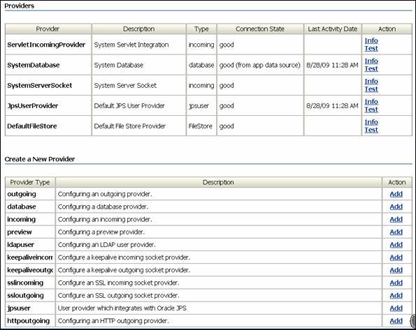 Surrounding text describes Providers screen. Surrounding text describes Providers screen.