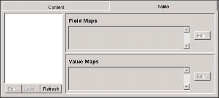 Surrounding text describes Import Maps screen Table tab. Surrounding text describes Import Maps screen Table tab.