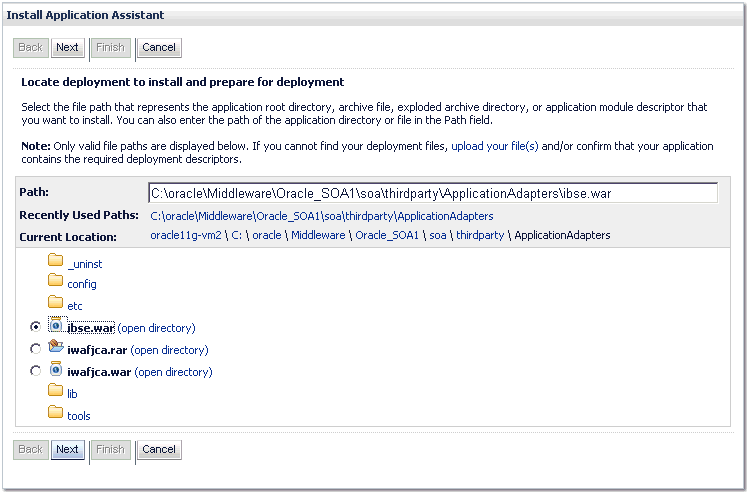 Install Application Assistant page Install Application Assistant page