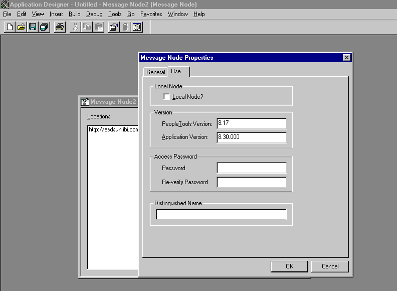 Message Node Properties dialog box Message Node Properties dialog box