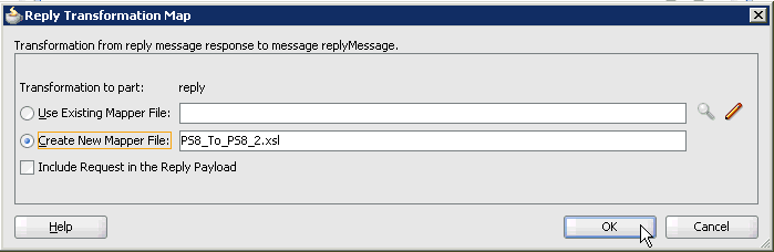 Reply Transformation Map dialog box Reply Transformation Map dialog box