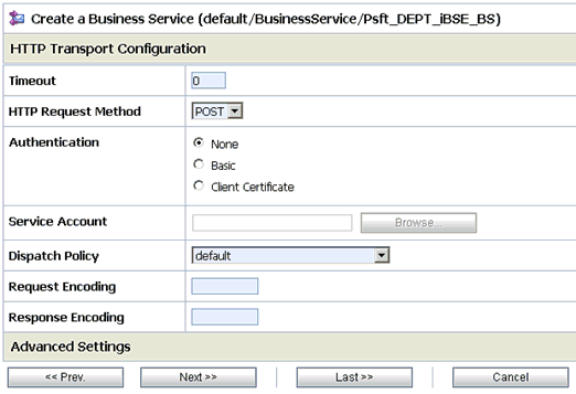 HTTP Transport Configuration HTTP Transport Configuration