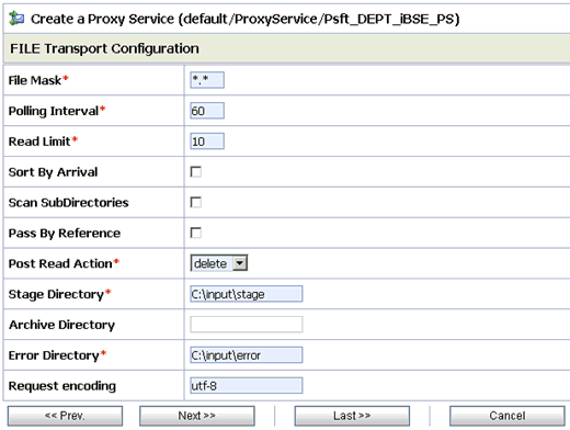 File Transport Configuration File Transport Configuration