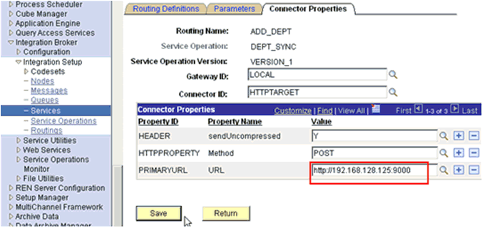 Connector Properties section Connector Properties section