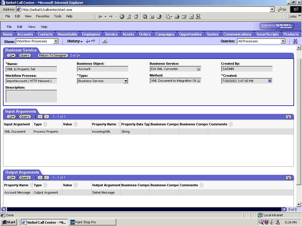 EAI XML Converter Business Service step. EAI XML Converter Business Service step.