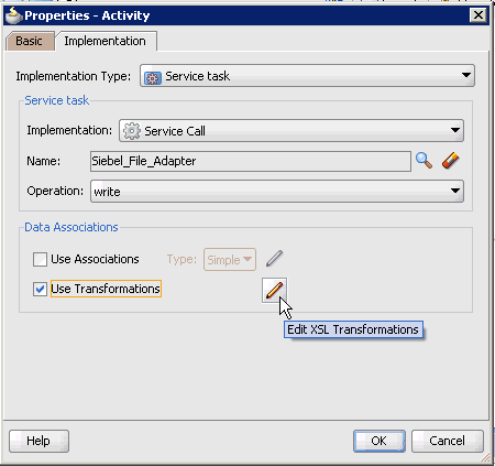 Properties - Activity dialog Properties - Activity dialog