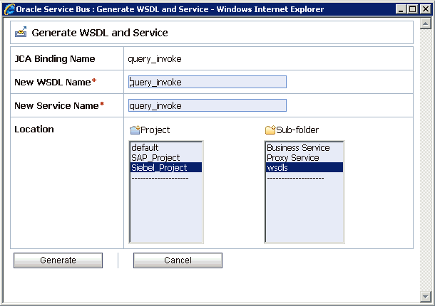 Generate WSDL and Service page Generate WSDL and Service page