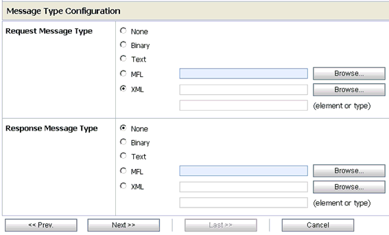 Message Type Configuration Message Type Configuration