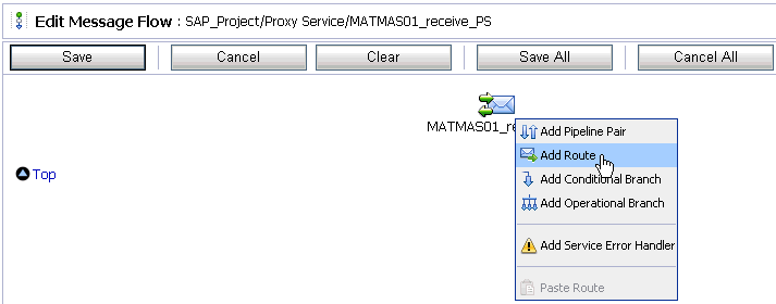 Edit Message Flow workspace Edit Message Flow workspace