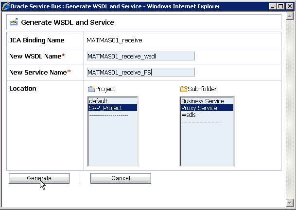 Generate WSDL and Service page Generate WSDL and Service page