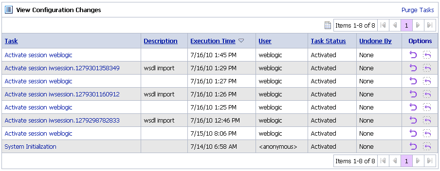 View Configuration Changes page View Configuration Changes page