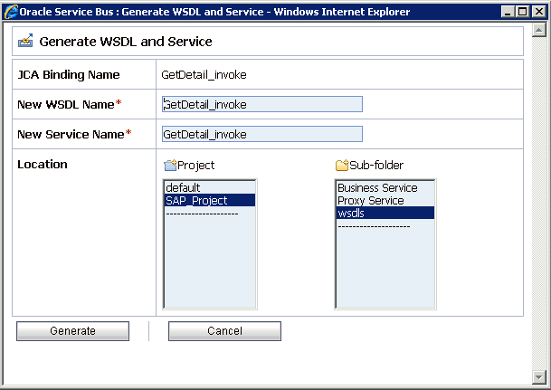 Generate WSDL and Service page Generate WSDL and Service page