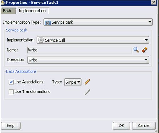 ServiceTask1 dialog ServiceTask1 dialog