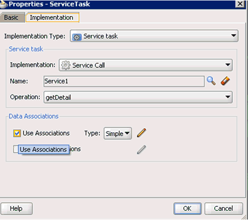 ServiceTask dialog ServiceTask dialog