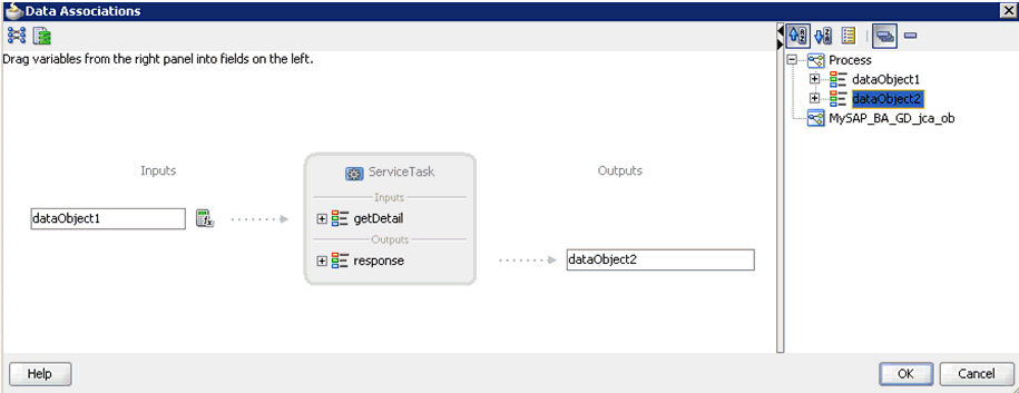 Data Associations window Data Associations window